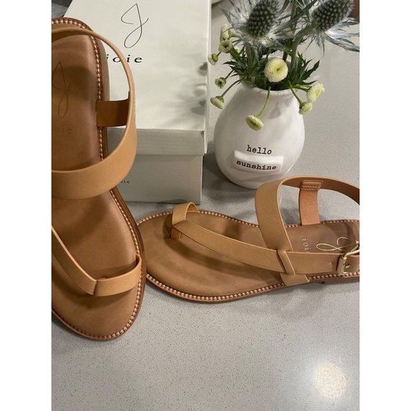 Joie Lennox Tan Leather Toe Strap Sandals - Picture 3 of 11